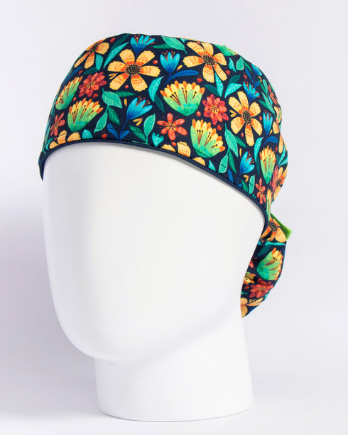 Gorro Green Flowers