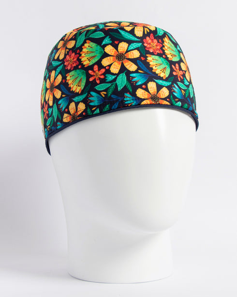 Gorro Green Flowers