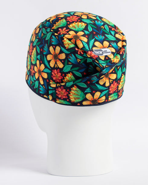 Gorro Green Flowers