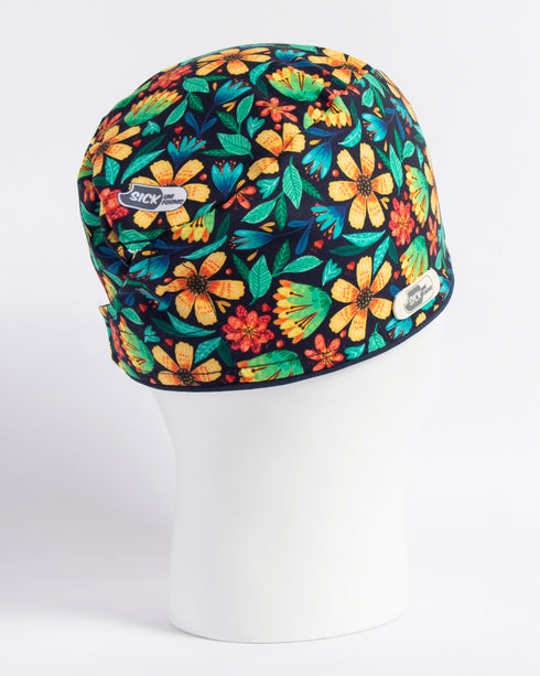Gorro Green Flowers